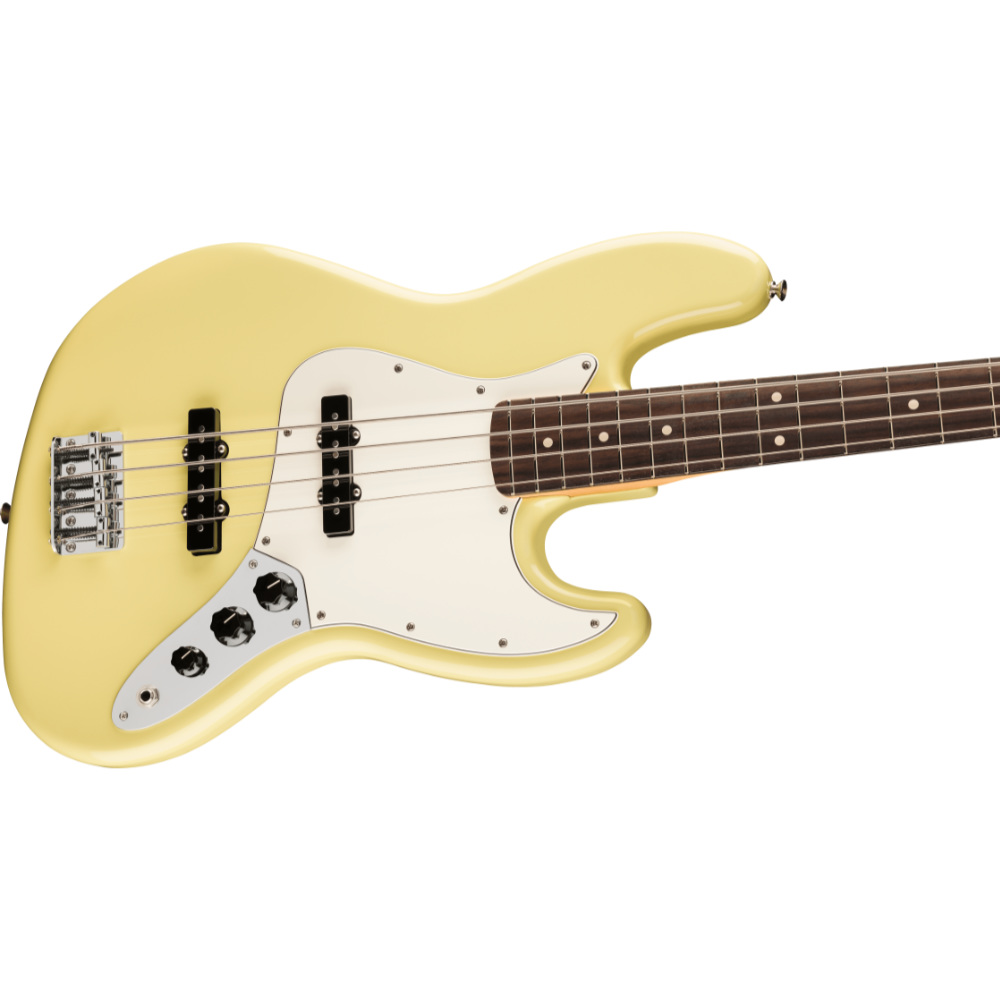 Fender フェンダー Player II Jazz Bass RW Hialeah Yellow エレキベース ジャズベース ボディ斜めアングル画像