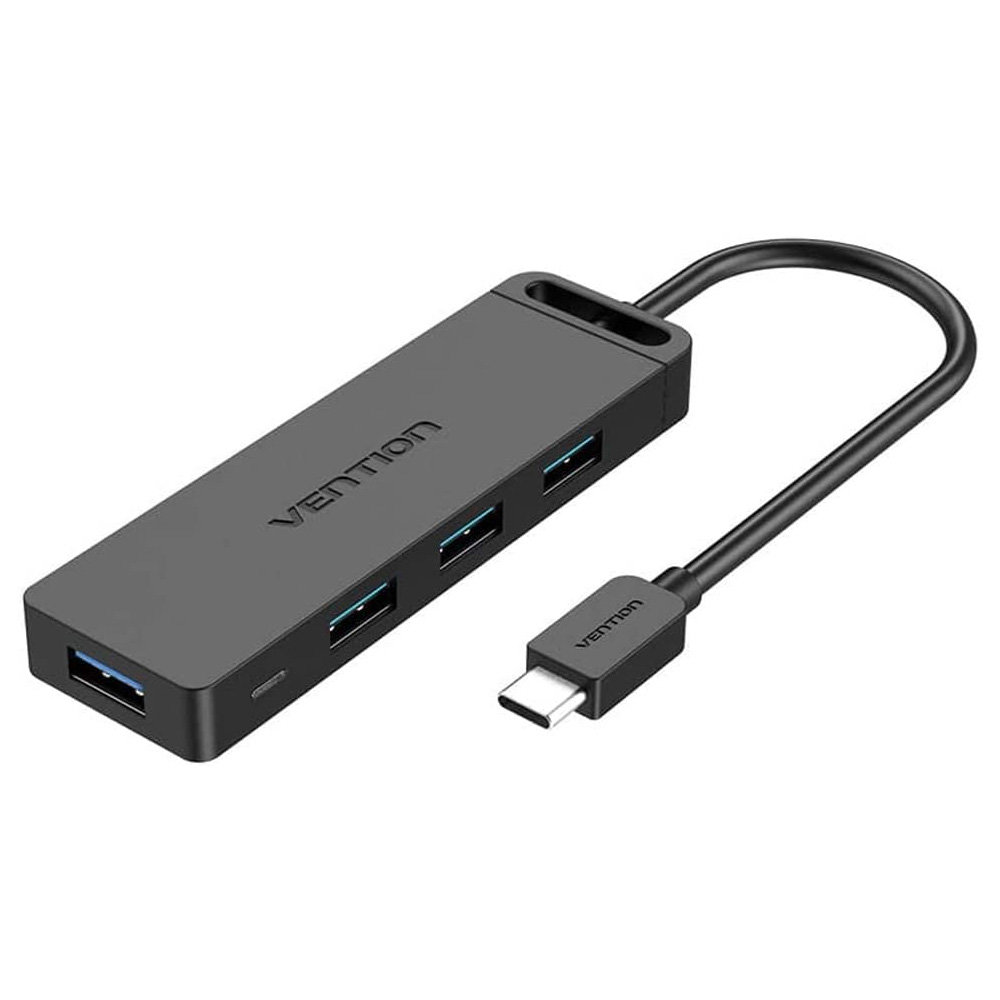 VENTION TG-8221 Type-C to 4-Port USB 3.0 ハブ セルフパワー / バスパワー対応 0.15m ABS Type