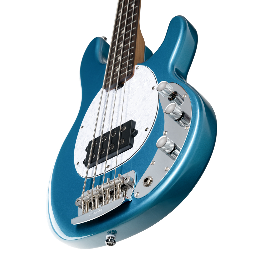 スターリン ショートスケールベース Sterling By Musicman SUB STINGRAY RAYSS4-TLB-R2 レイクブルー ミュージックマン アングル画像