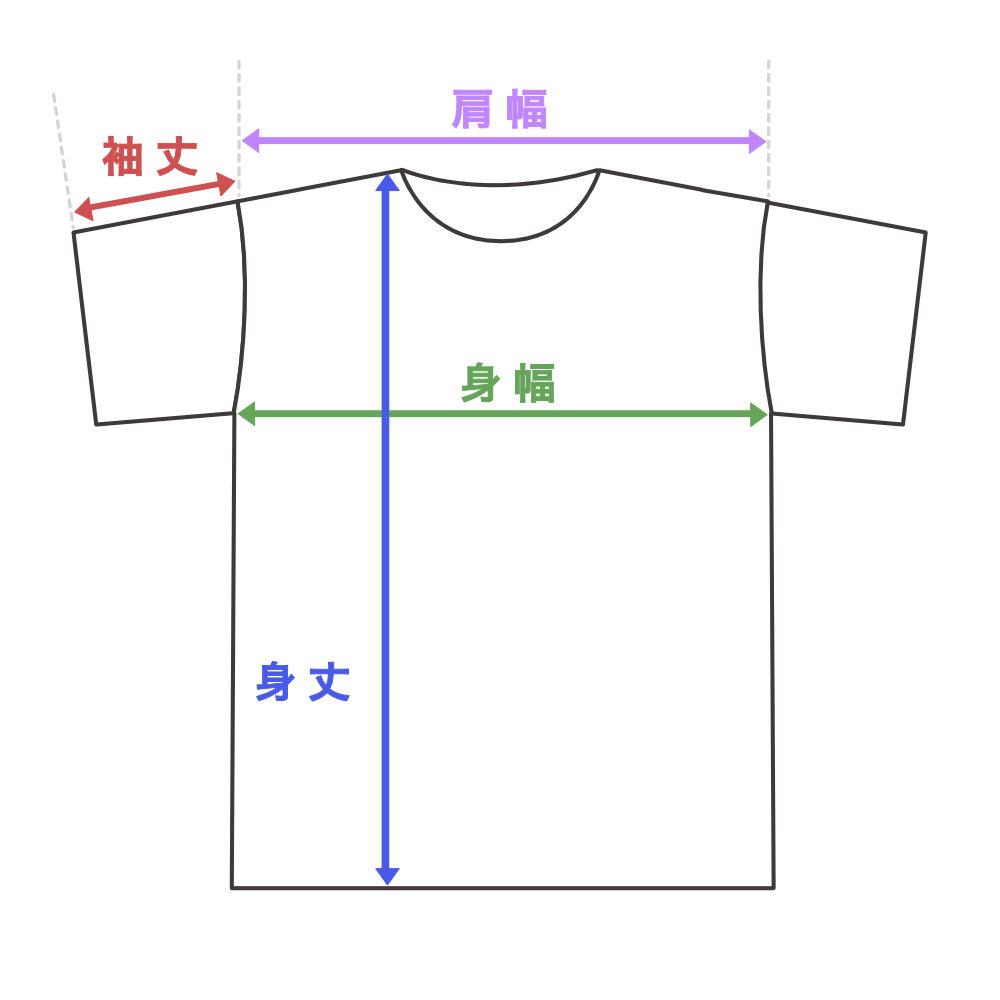 Pearl パール POG-PDTS1 マスターズクラフト Lサイズ Tシャツ 半袖 寸法図