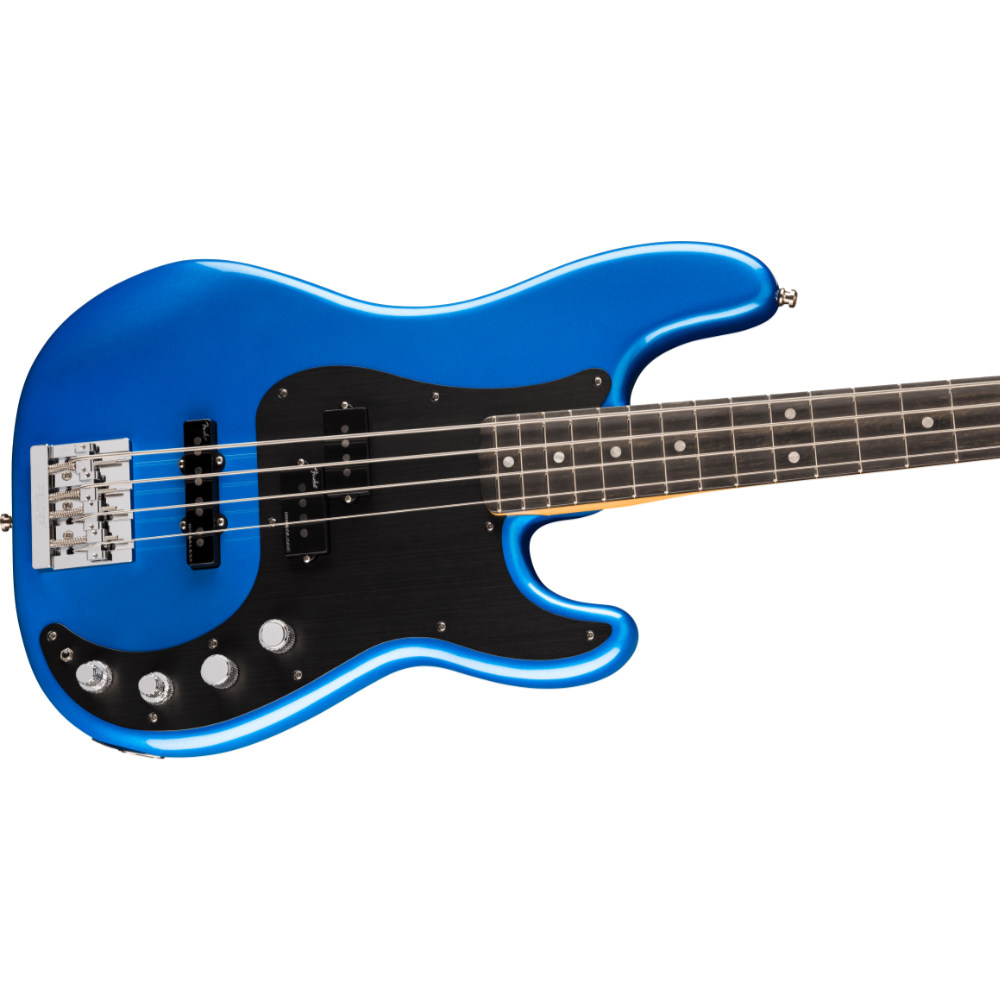 Fender フェンダー American Ultra II Precision Bass EB Noble Blue エレキベース プレシジョンベース ボディ斜めアングル画像