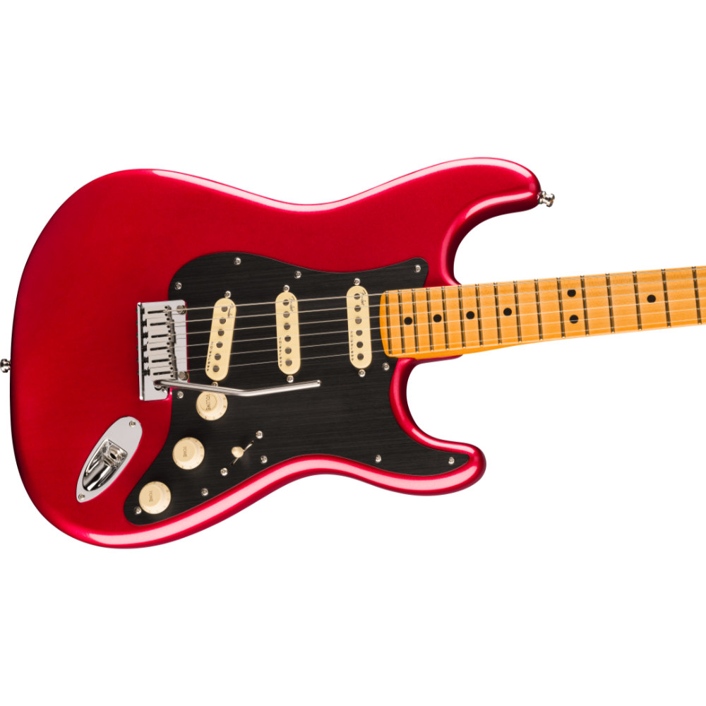 Fender フェンダー American Ultra II Stratocaster MN Sinister Red エレキギター ストラトキャスター ボディ斜めアングル画像