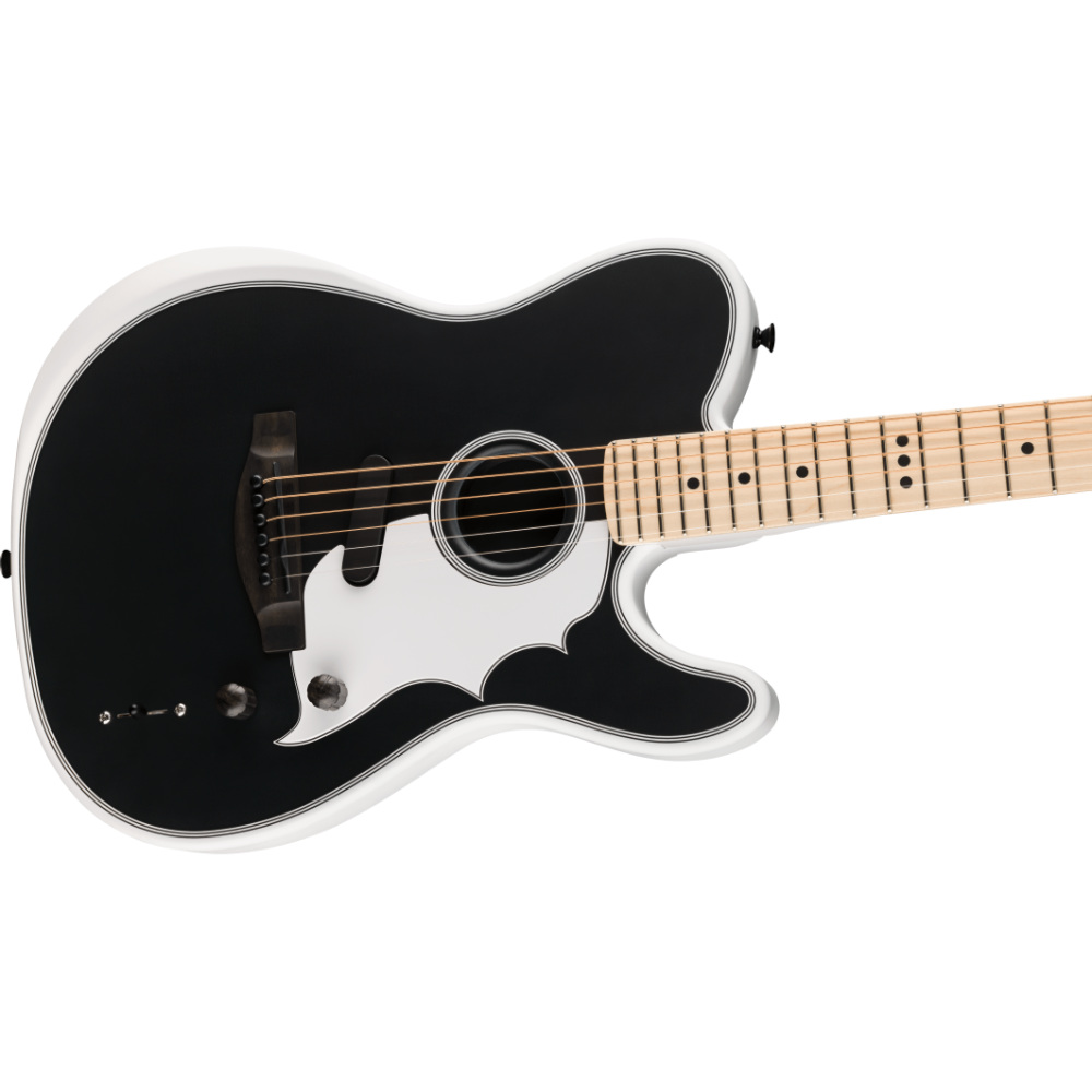 Fender フェンダー Jack White Triplesonic Acoustasonic Telecaster with Case AWTBT エレクトリックアコースティックギター ボディ斜めアングル画像