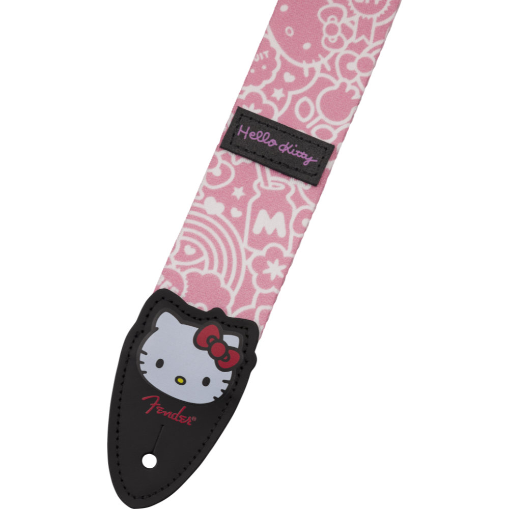 Fender フェンダー Fender x Hello Kitty Polyester Strap Pink ギターストラップ グラフィック