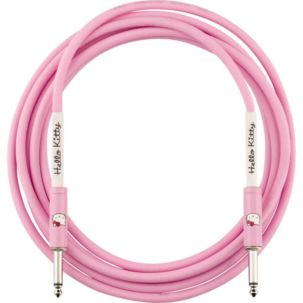 Fender フェンダー Fender x Hello Kitty Instrument Cable Pink 10フィート ギターケーブル ギターシールド 全体