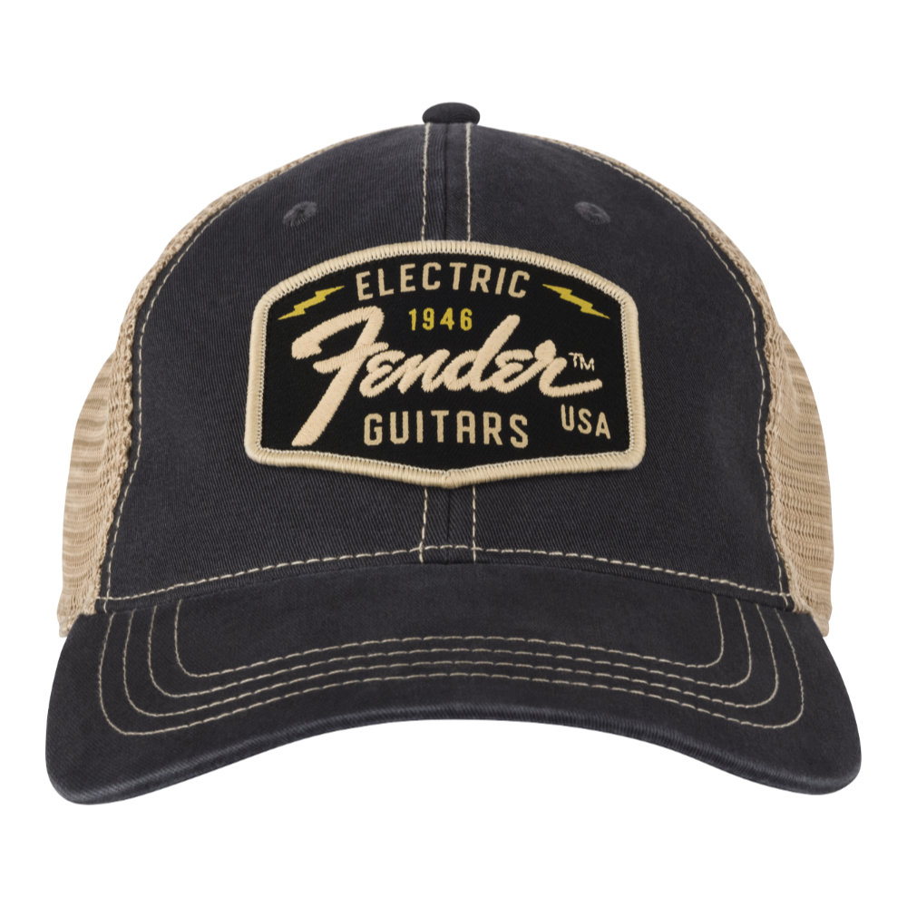 Fender フェンダー Fender Transition Logo Patch Hat Black/Stone One Size 正面