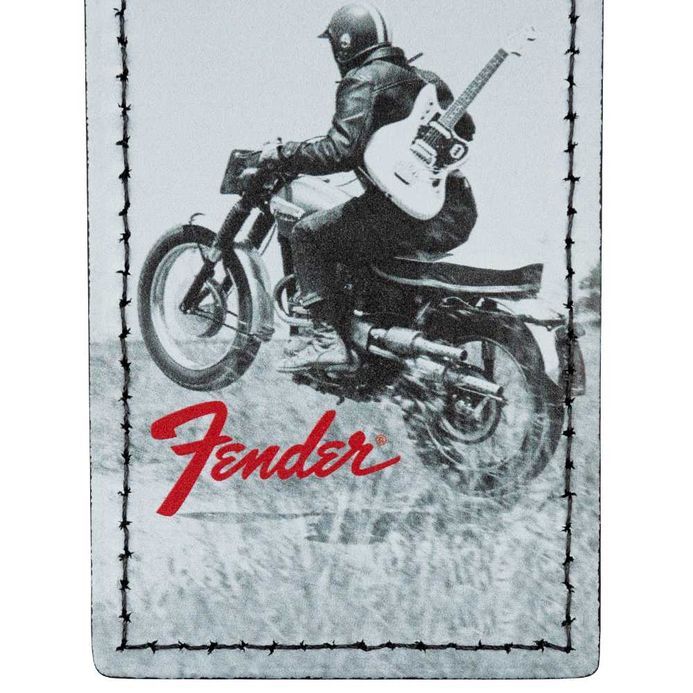 Fender フェンダー Fender Vintage Ad Luggage Tag Motorcycle Rider ラゲッジタグ デザイン詳細1