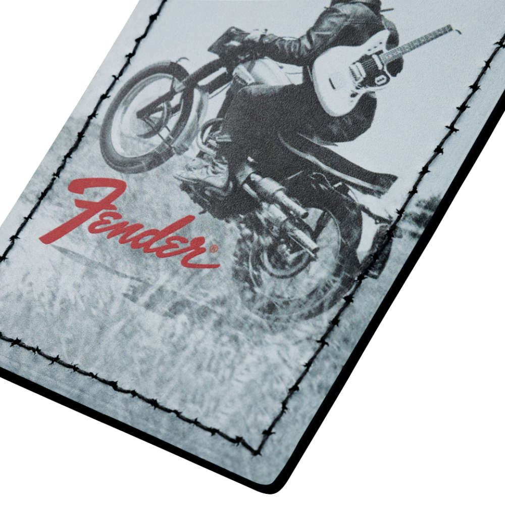 Fender フェンダー Fender Vintage Ad Luggage Tag Motorcycle Rider ラゲッジタグ デザイン詳細2