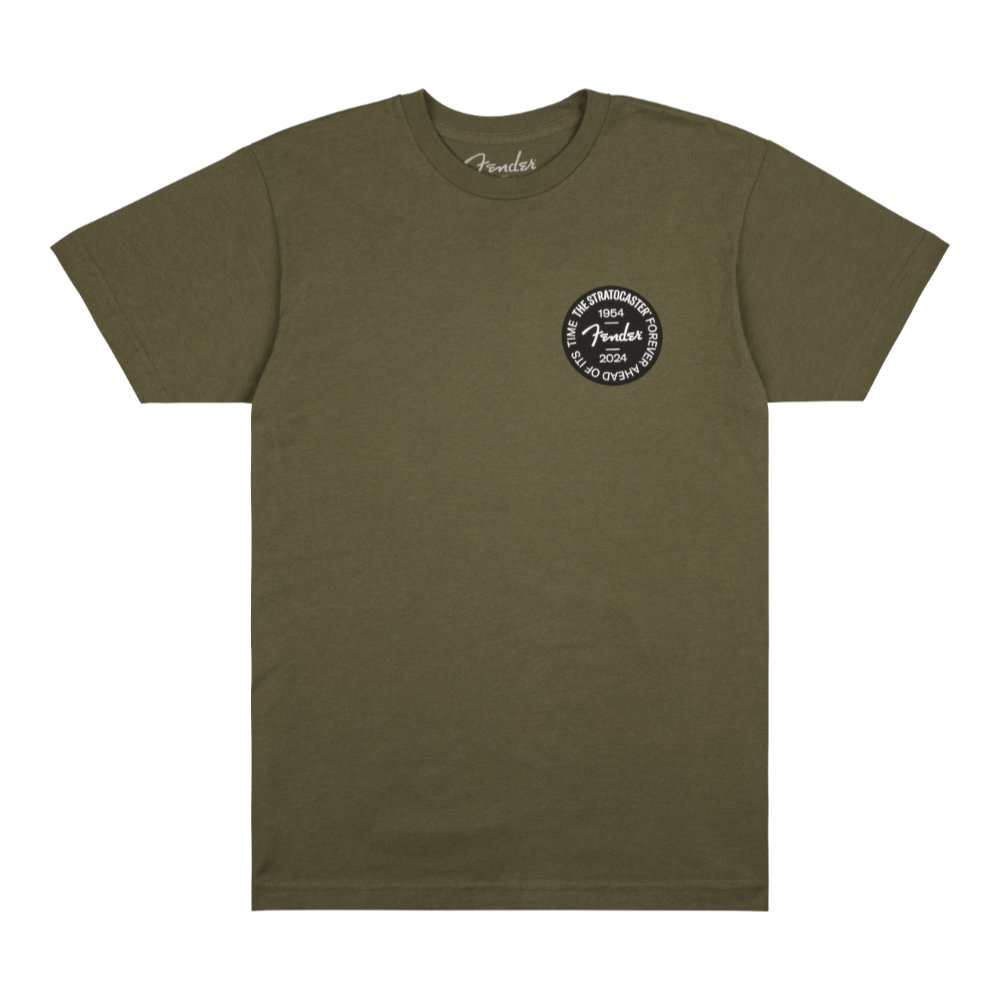 Fender フェンダー Stratocaster 70th Anniversary Badge Tee Olive M