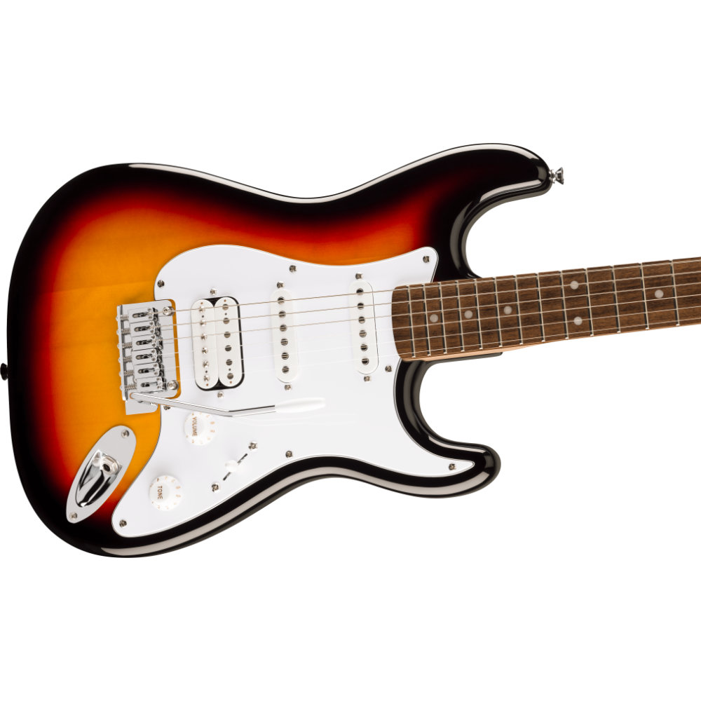 Squier スクワイヤー スクワイア Affinity Series Stratocaster Junior HSS Laurel Fingerboard White Pickguard 3-Color Sunburst ボディトップ