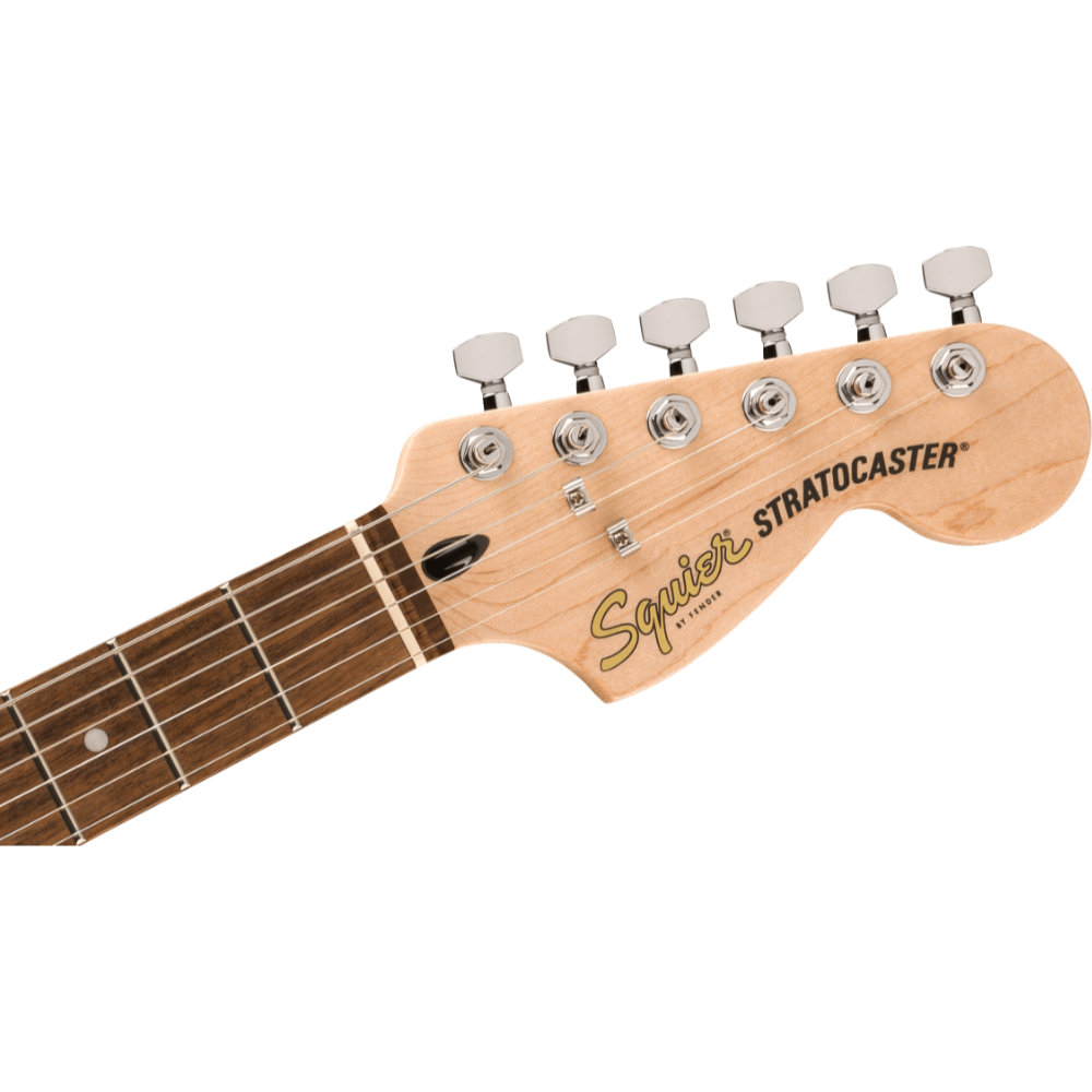 Squier スクワイヤー スクワイア Affinity Series Stratocaster Junior HSS Laurel Fingerboard White Pickguard 3-Color Sunburst ヘッド表