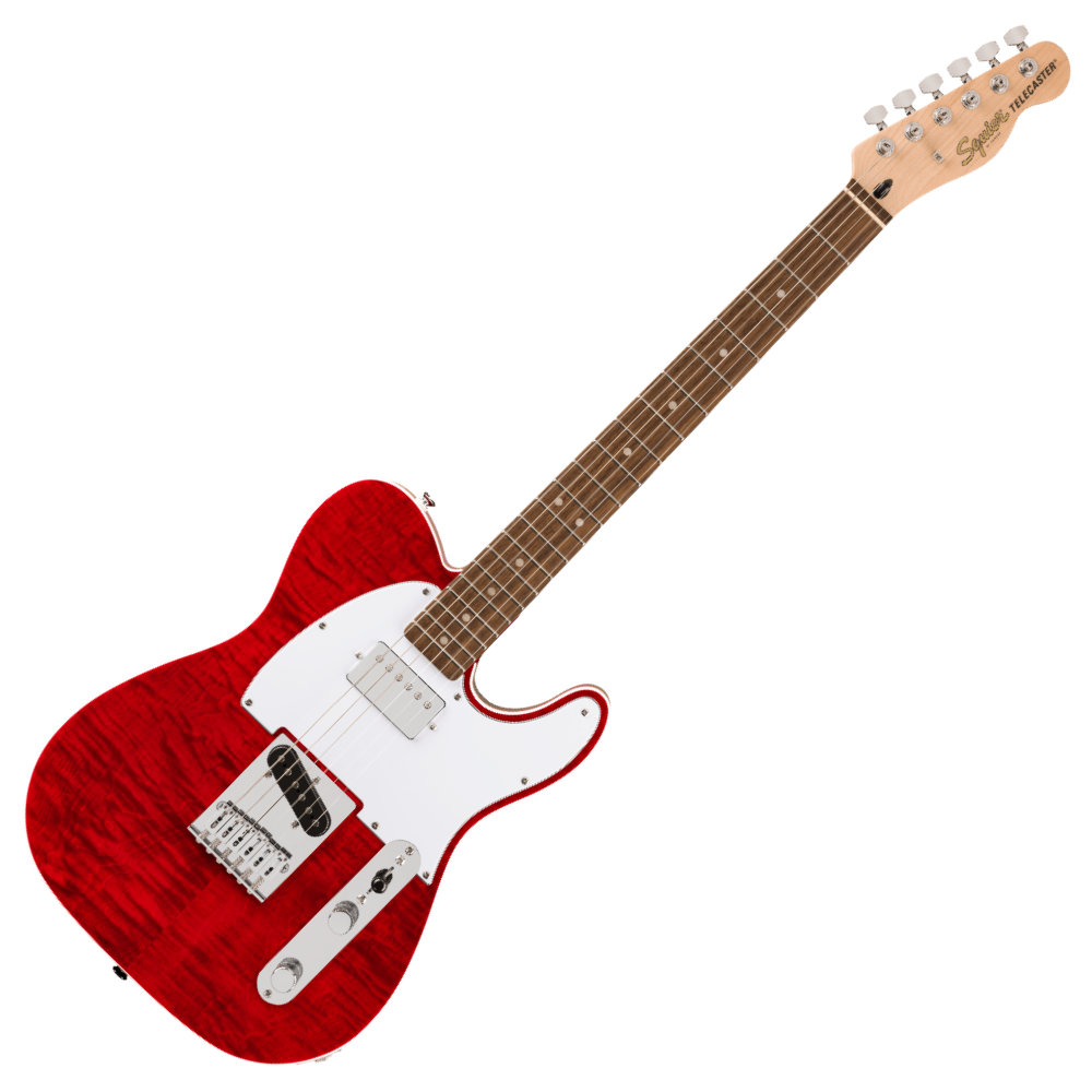 Squier スクワイヤー スクワイア Affinity Series Telecaster FMT SH Laurel Fingerboard White Pickguard Crimson Red Transparent エレキギター