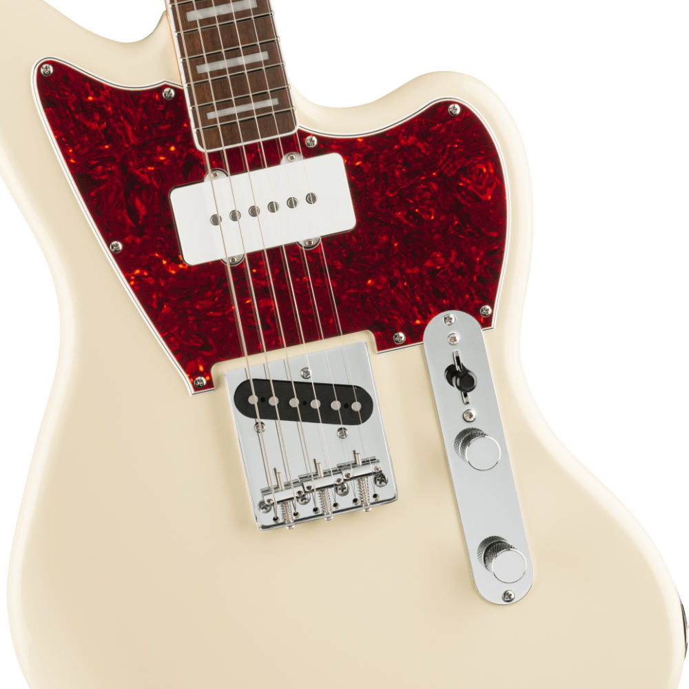 Squier スクワイヤー スクワイア Limited Edition Paranormal Offset Telecaster SJ Olympic White エレキギター ボディアップ画像