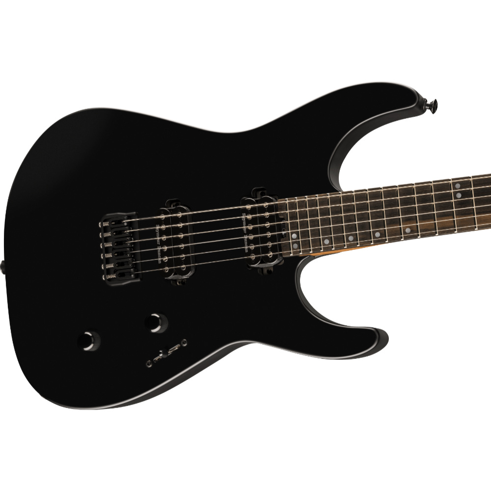 Jackson ジャクソン American Series Virtuoso HT Satin Black エレキギター ボディ斜めアングル画像