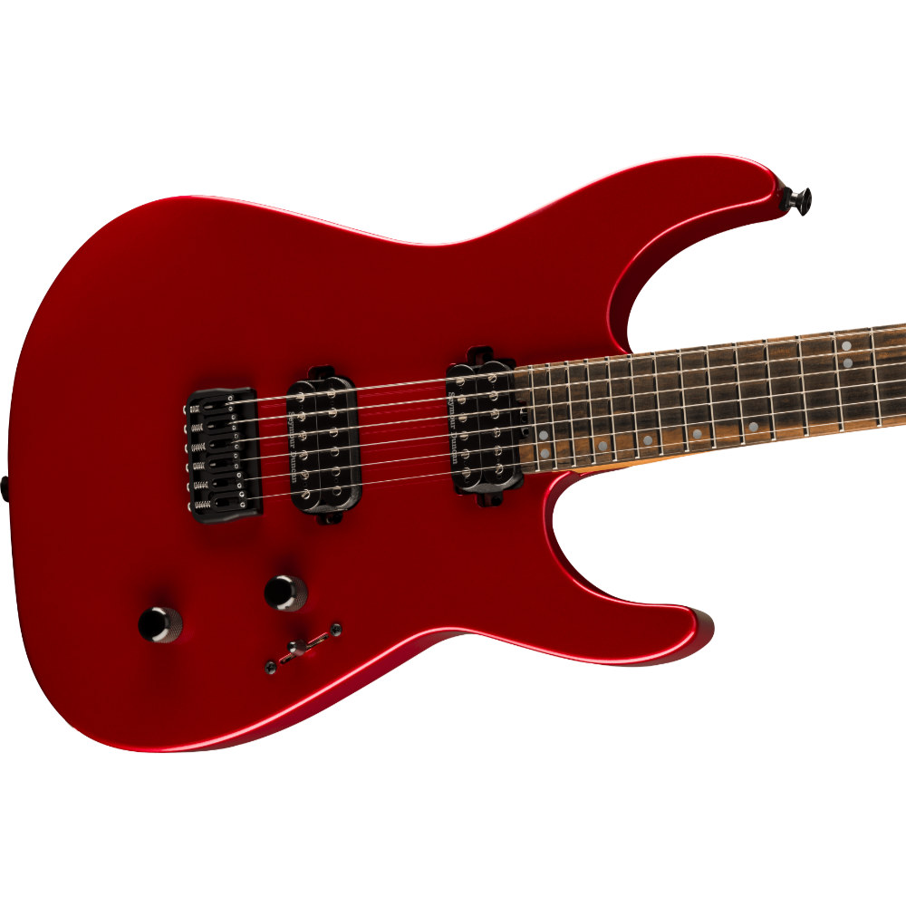 Jackson ジャクソン American Series Virtuoso HT Red Crystal エレキギター ボディ斜めアングル画像