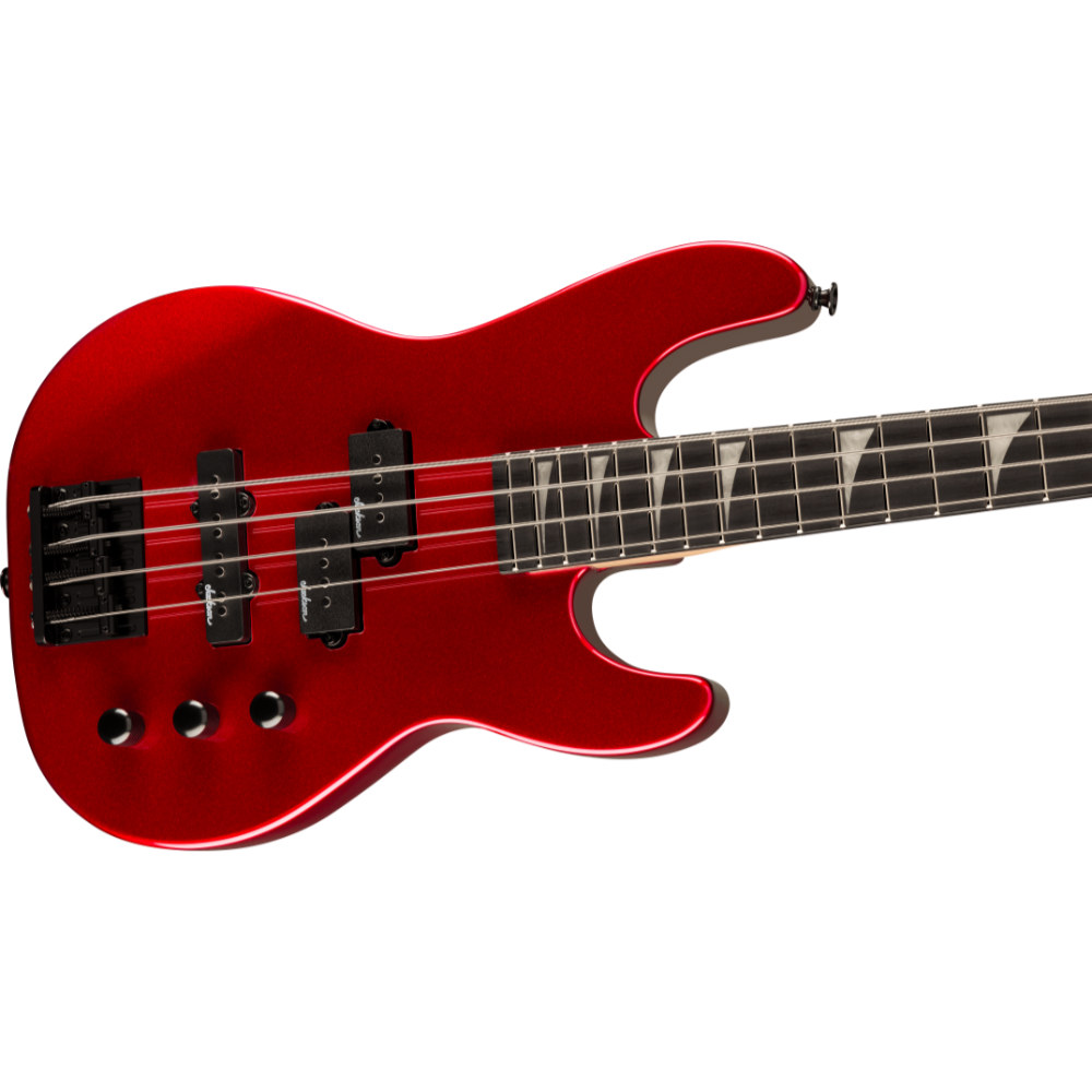 Jackson ジャクソン JS Series Concert Bass Minion JS1X Metallic Red エレキベース ボディ斜めアングル画像