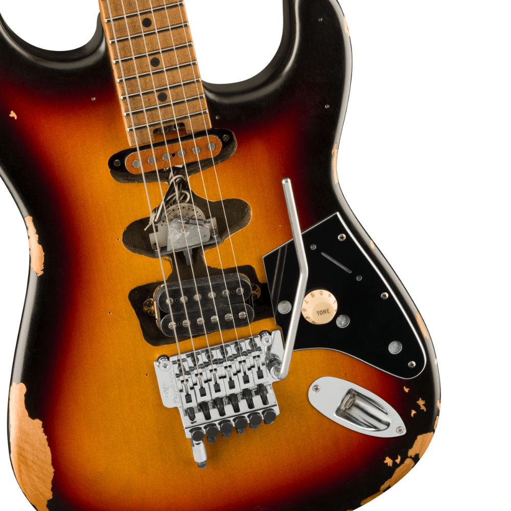 EVH イーブイエイチ EVH Limited Edition Frankenstein Relic Series Maple Fingerboard Vintage Sunburst ボディトップ