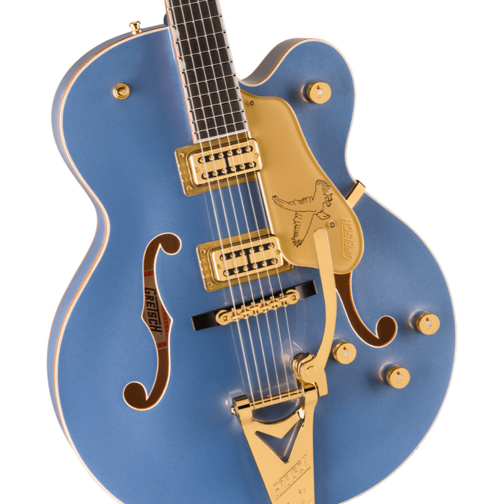 GRETSCH グレッチ Falcon Hollow Body with String-Thru Bigsby and Gold Hardware Ebony Fingerboard Cerulean Smoke エレキギター ピックアップ、コントロール