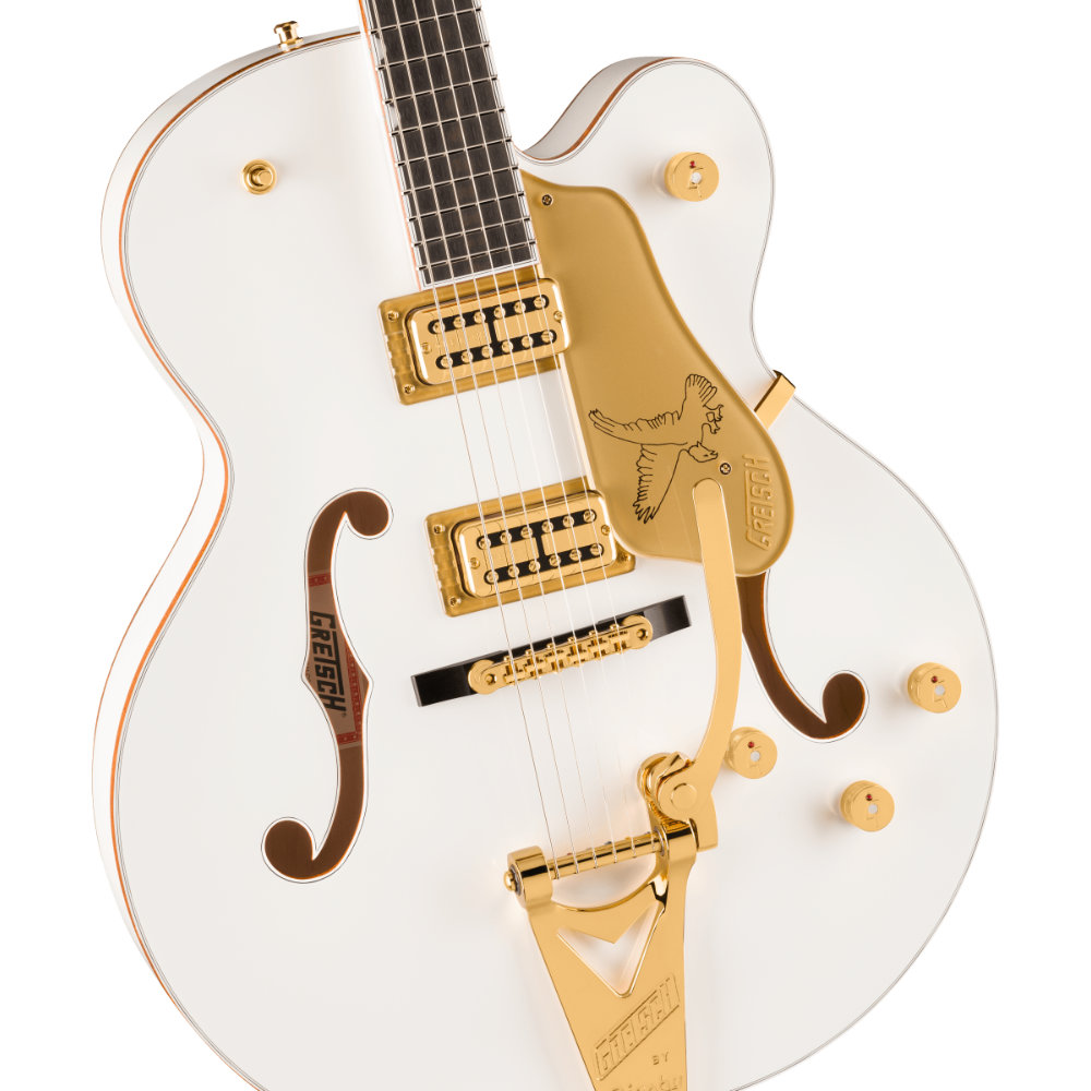 GRETSCH グレッチ Falcon Hollow Body with String-Thru Bigsby and Gold Hardware Ebony Fingerboard White エレキギター ピックアップ、コントロール