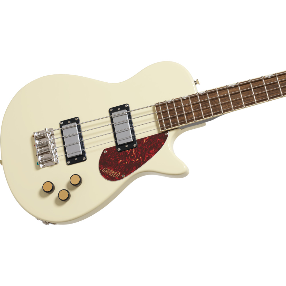 GRETSCH グレッチ Streamliner Jet Club Bass Single-Cut Vintage White エレキベース ボディ斜めアングル画像