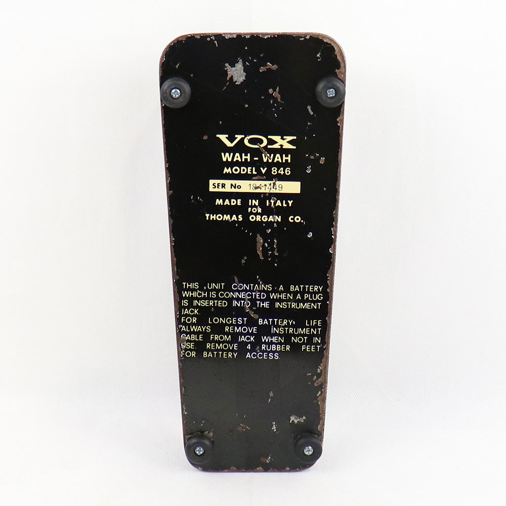 【中古】 ワウペダル エフェクター VOX V846 WAH - WAH ヴィンテージ ギターエフェクター 底面