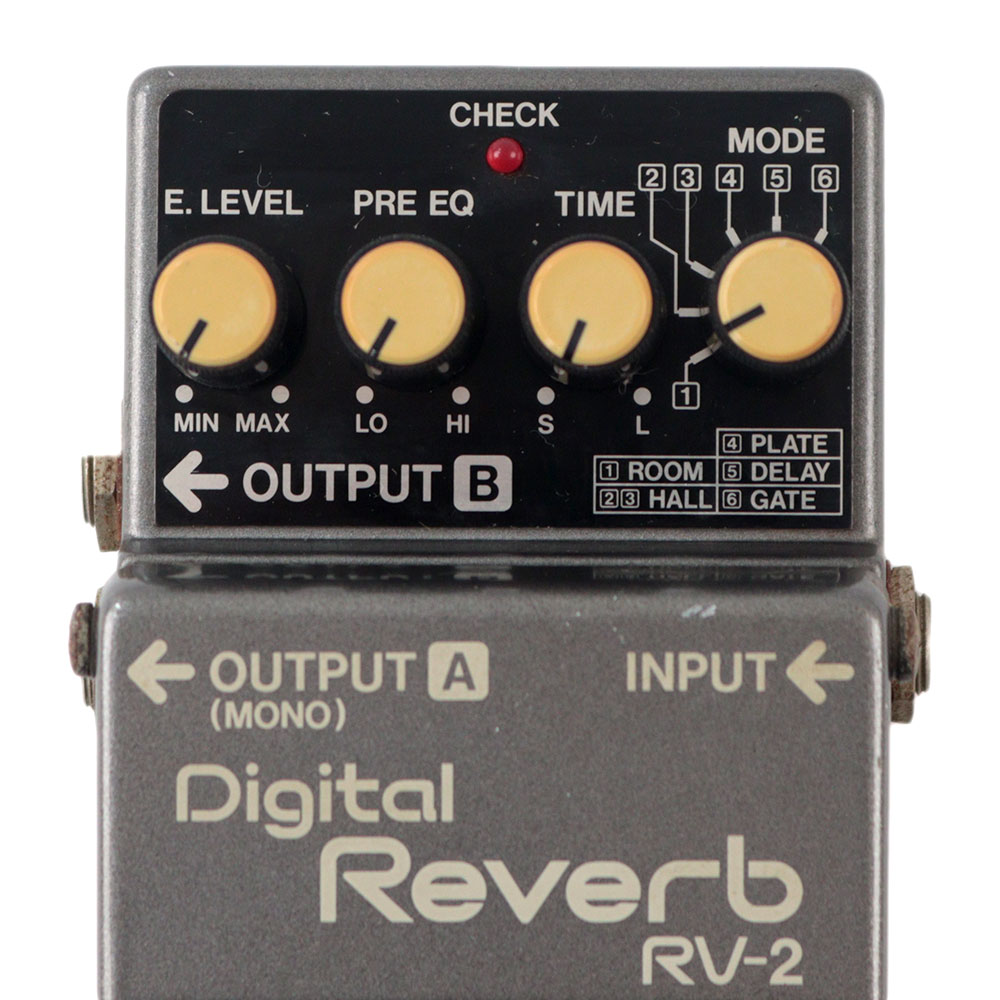 【中古】 リバーブ エフェクター BOSS RV-2 Digital Reverb  ギターエフェクター コントロール部