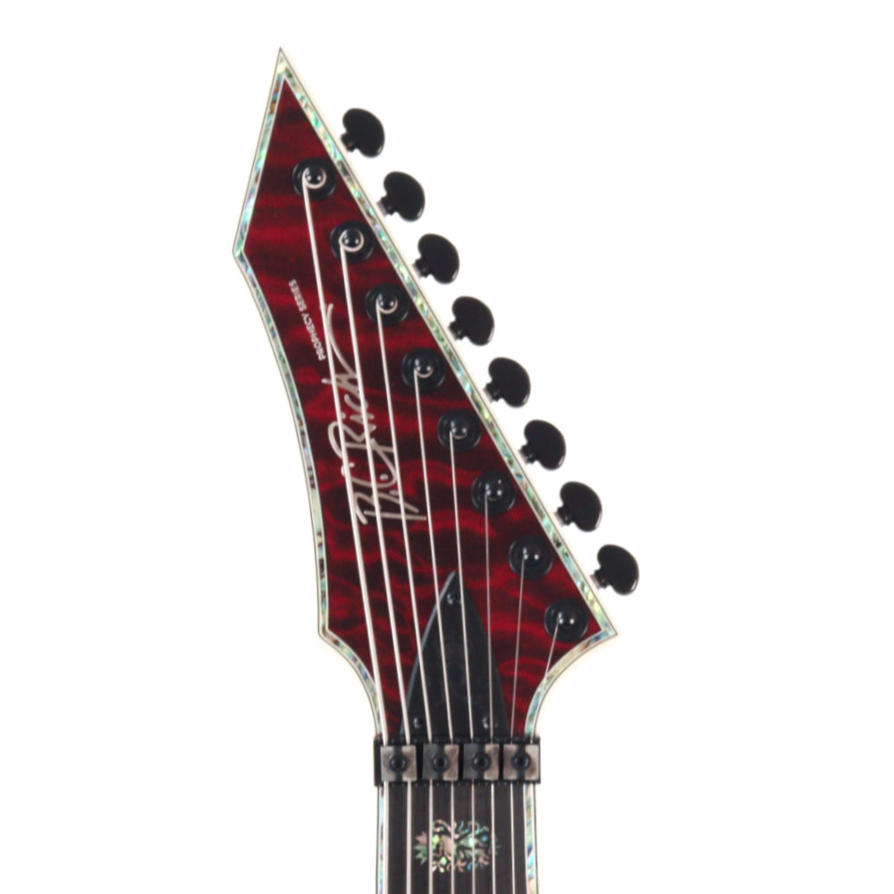 B.C.Rich SHREDZILLA 8 PROPHECY ARCHTOP WITH FLOYD ROSE Black Cherry Quilt 8弦エレキギター アウトレット ヘッド表