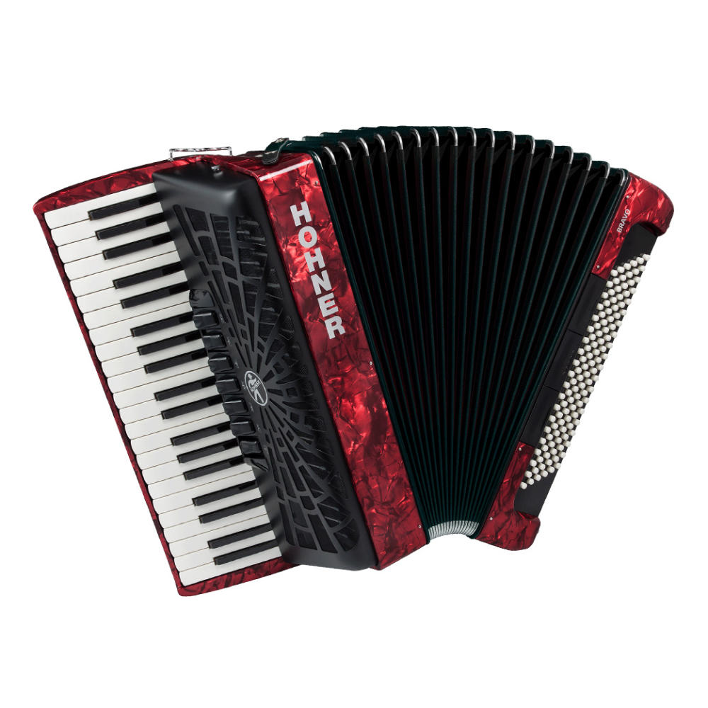 HOHNER ホーナー BRAVO III 120 Red クロマチック ピアノキー アコーディオン レッド