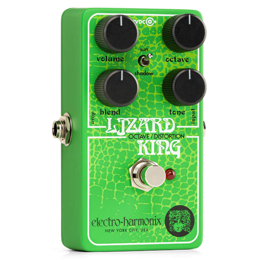 ベースエフェクター ELECTRO-HARMONIX エレクトロハーモニクス LIZARD KING オクターブファズ BASS OCTAVE ＆ FUZZ 本体画像 斜め