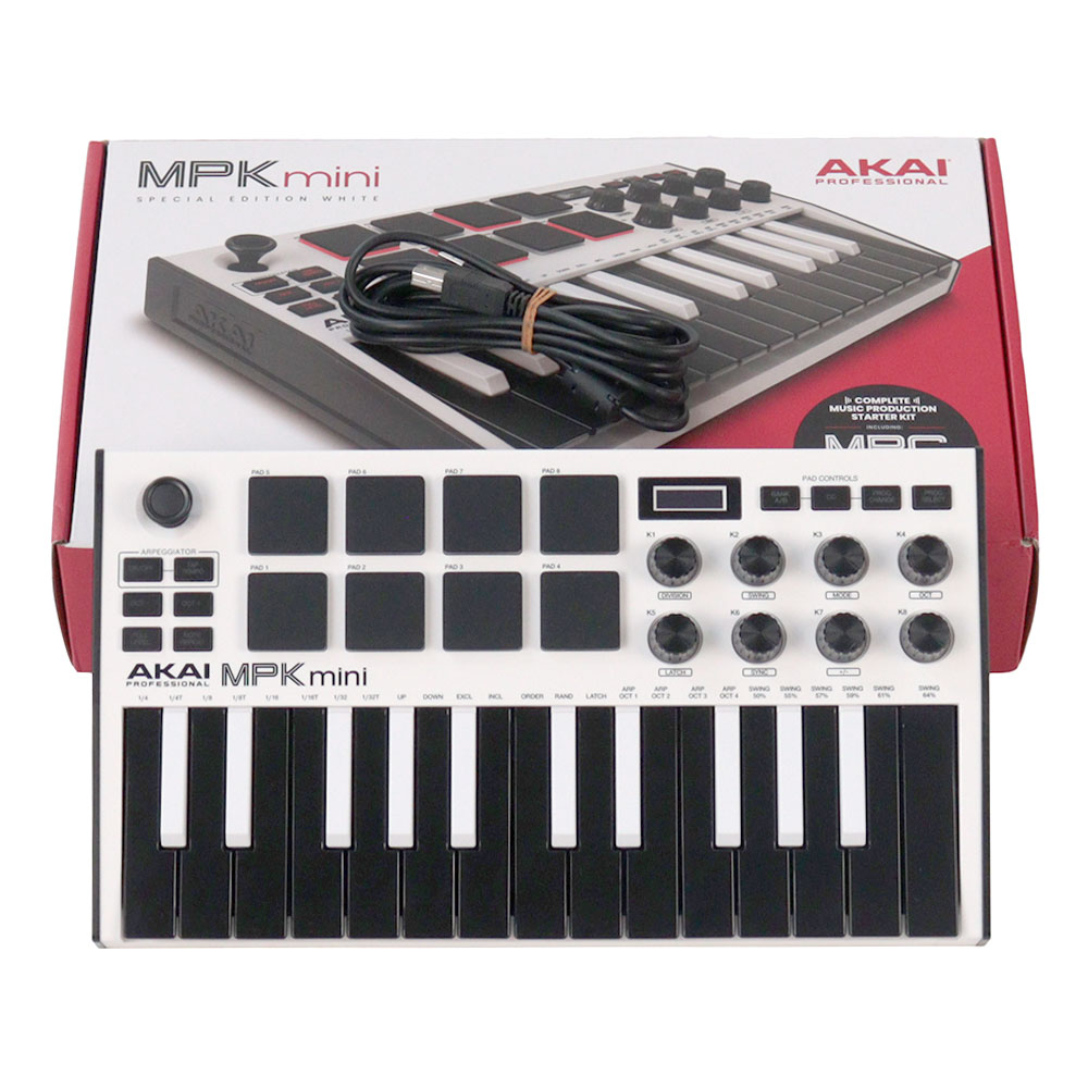 【中古】 AKAI Professional MPK mini MK3 SPECIAL EDITION WHITE 25鍵盤 USB MIDIキーボード コントローラー