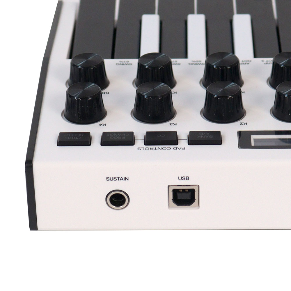 【中古】 AKAI Professional MPK mini MK3 SPECIAL EDITION WHITE 25鍵盤 USB MIDIキーボード コントローラー 背面端子部