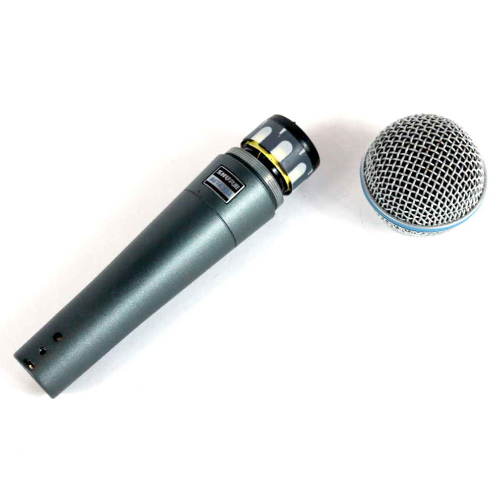 【中古】 マイク ダイナミックマイク シュアー SHURE BETA58A シュア マイクロフォン ベータゴッパ グリルを外した状態