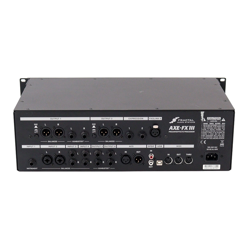 【中古】 ギタープリアンプ エフェクトプロセッサー  Fractal Audio Systems Axe-Fx III MARK II STANDARD 背面