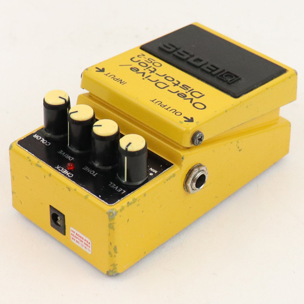 【中古】オーバードライブ ディストーション エフェクター BOSS OS-2 OverDrive Distortion ギターエフェクター 左サイド