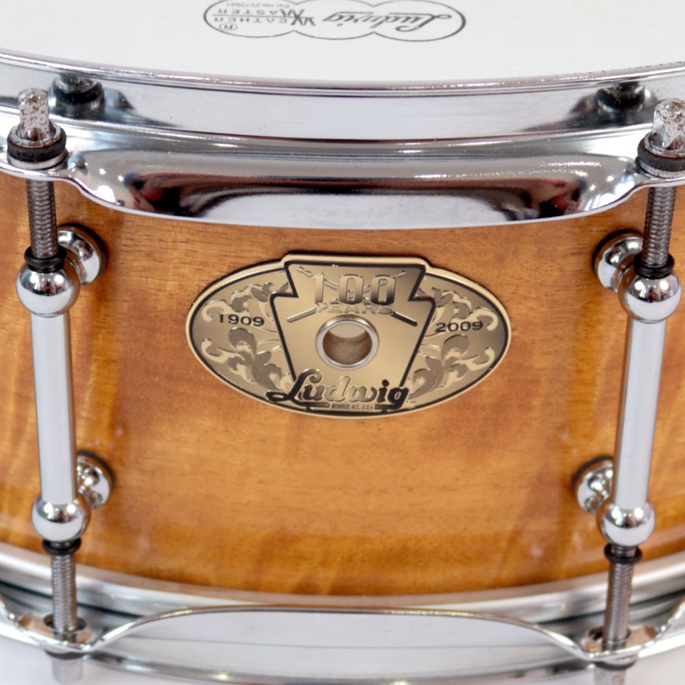 【中古】スネアドラム LUDWIG 100years Limited Edition LS560 Satinwood Classic Maple 14×5 バッジ