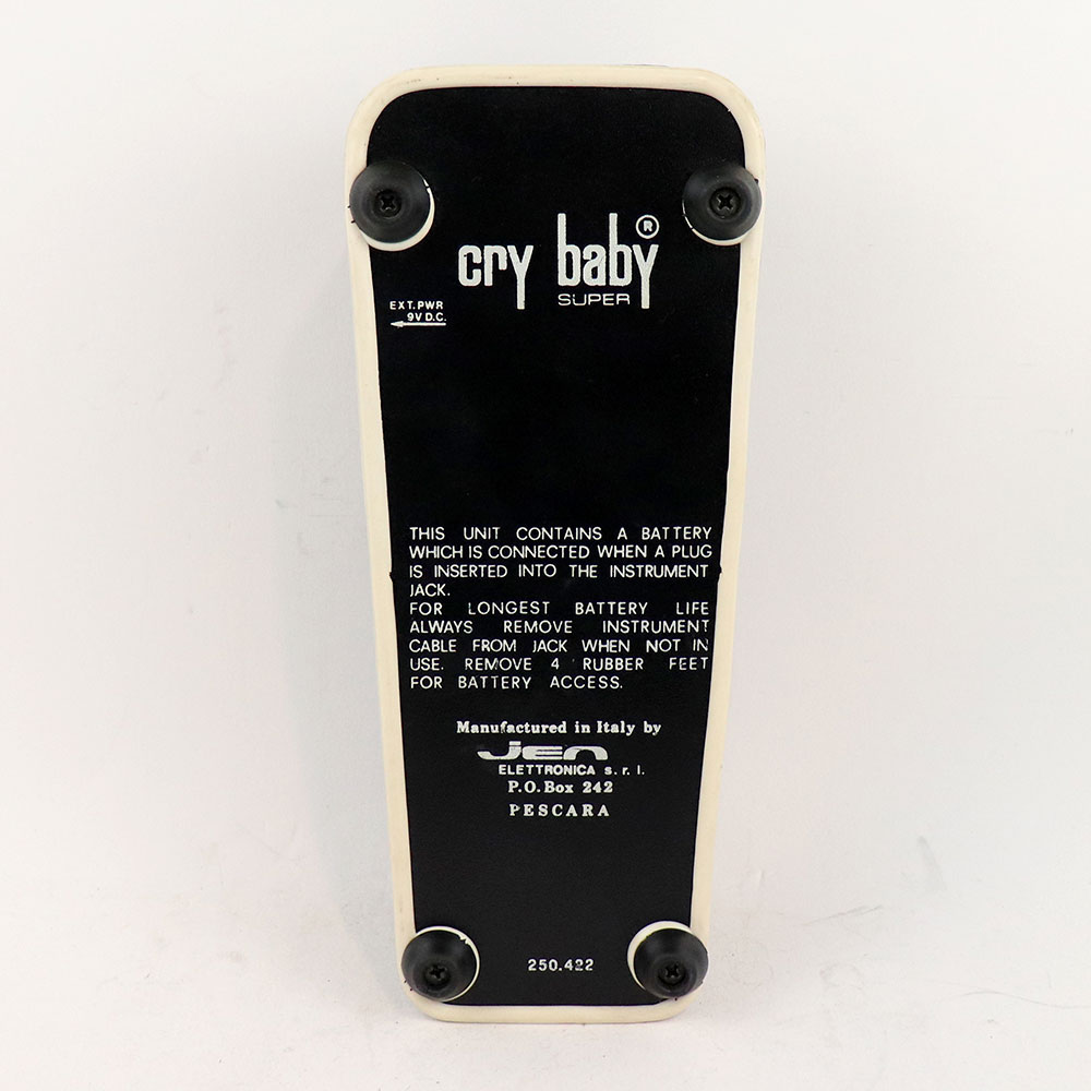 【中古】 ワウペダル エフェクター Jen Cry Baby Super 250.422 黄Fasel ギターエフェクター 裏面