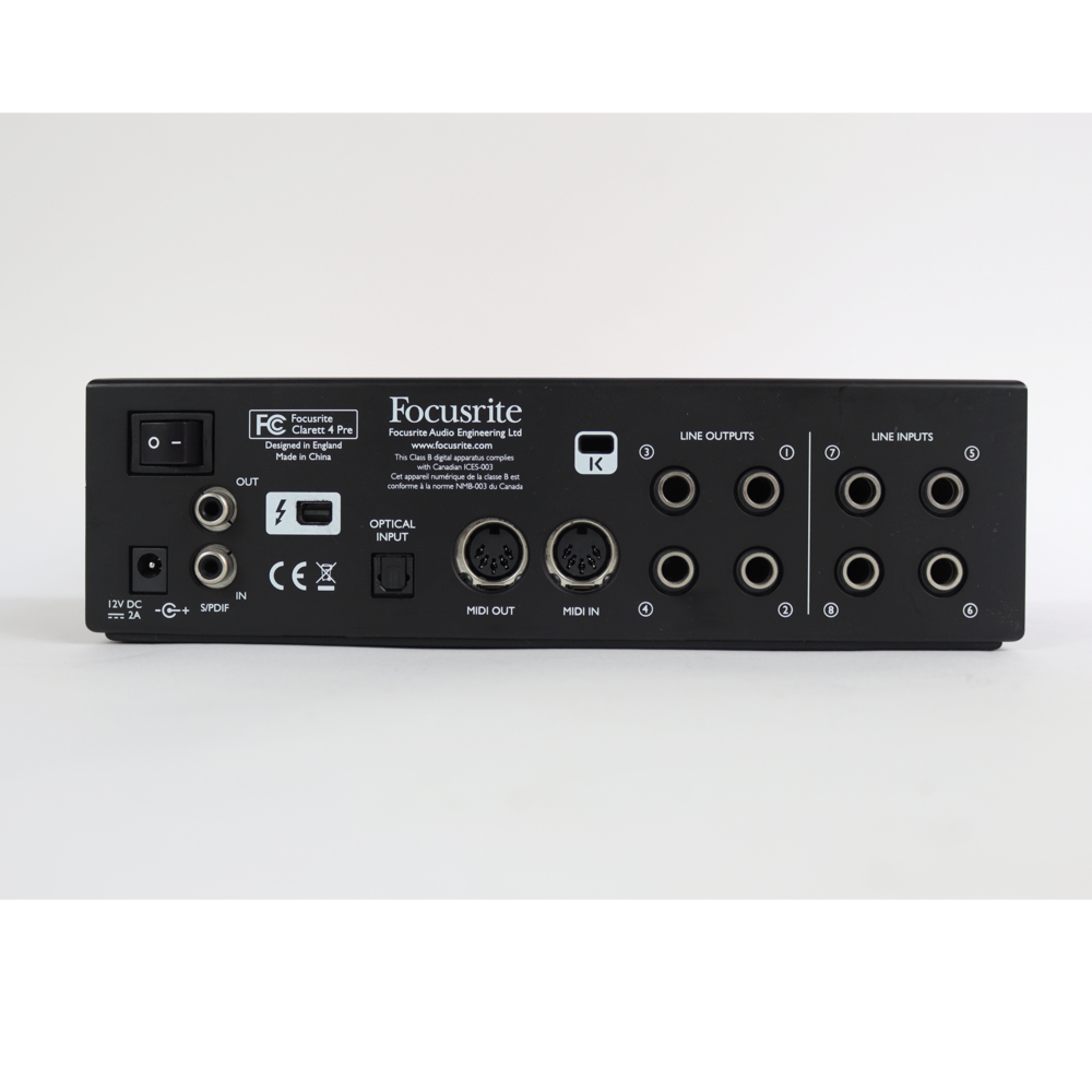 【中古】 Thunderboltオーディオインターフェース フォーカスライト FOCUSRITE Clarett 4Pre 18-in 8-out サンダーボルトオーディオインターフェース 出力画像