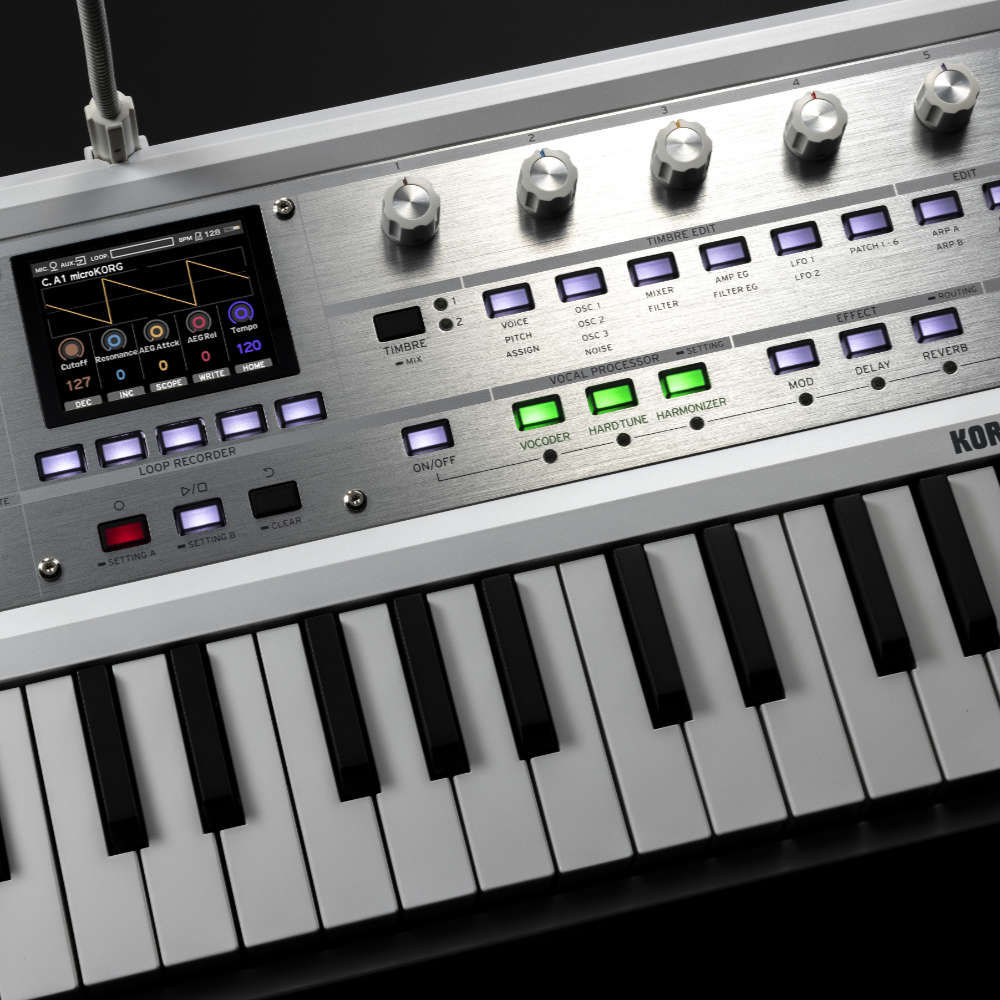 シンセサイザー マイクロコルグ2 KORG MicroKorg2 MK-2 MWH コルグ MICROKORG 2 メタリックホワイト 限定カラー ケース付き サブ画像2