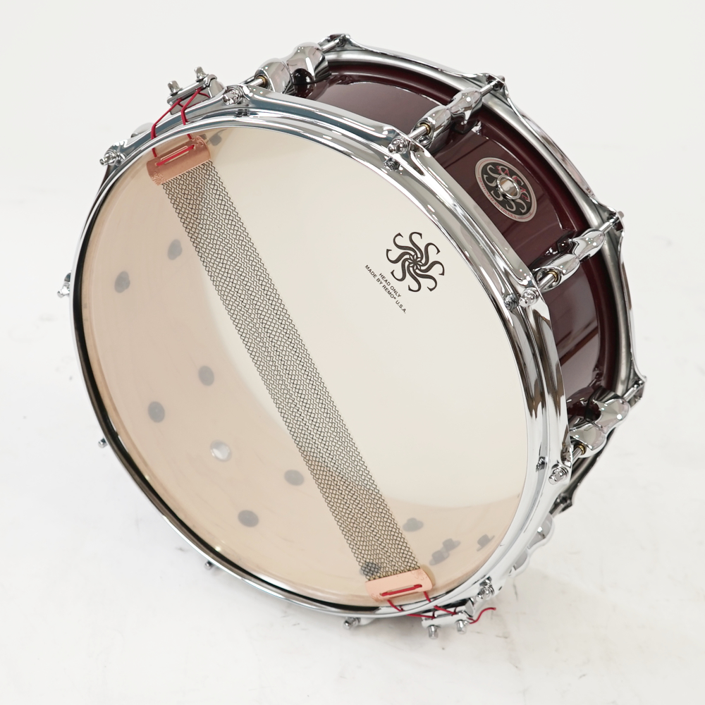 【アウトレット】 スネア SAKAE OSAKA HERITAGE SD1455MA/M-WIN Maple Snare Mighty Halo ソフトケース付き Wine スネアサイド画像