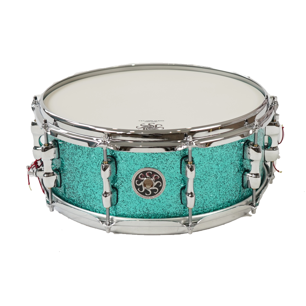 【アウトレット】 スネア SAKAE OSAKA HERITAGE SD1455MA/M-TC Maple Snare Mighty Halo ソフトケース付き Turquoise Champagne