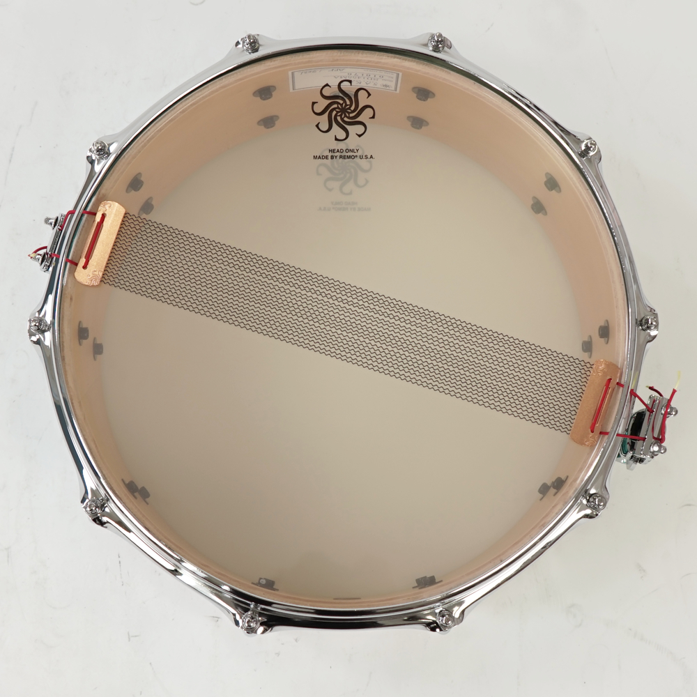 【アウトレット】 スネア SAKAE OSAKA HERITAGE SD1455MA/M-TC Maple Snare Mighty Halo ソフトケース付き Turquoise Champagne スネアサイド画像