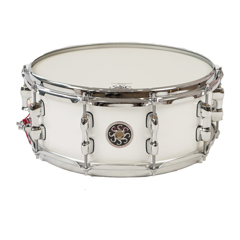 【アウトレット】 スネア SAKAE OSAKA HERITAGE SD1455MA/M-PW Maple Snare Mighty Halo ソフトケース付き Pearl White