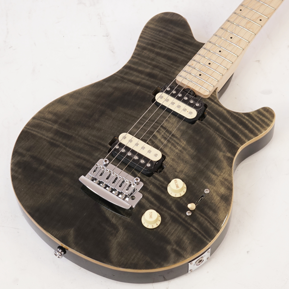 【アウトレット】 エレキギター Sterling By Musicman SUB AXIS FLAME TOP AX3FM-TBK-M1 アクシス トランスブラック ボディトップ画像