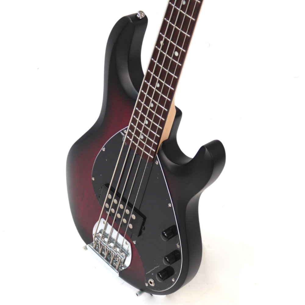 【アウトレット】 Sterling By Musicman SUB STINGRAY RAY5 RUBY RED BURST SATIN 5弦エレキベース トップ、サイド