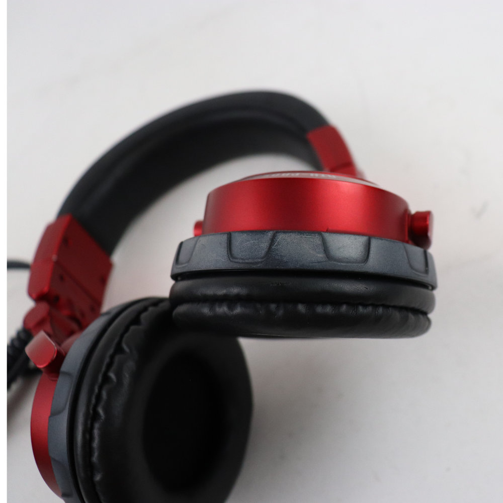 【中古】 ヘッドホン AUDIO-TECHNICA ATH-PRO500MK2 RD DJヘッドホン 片耳対応c 赤 全体