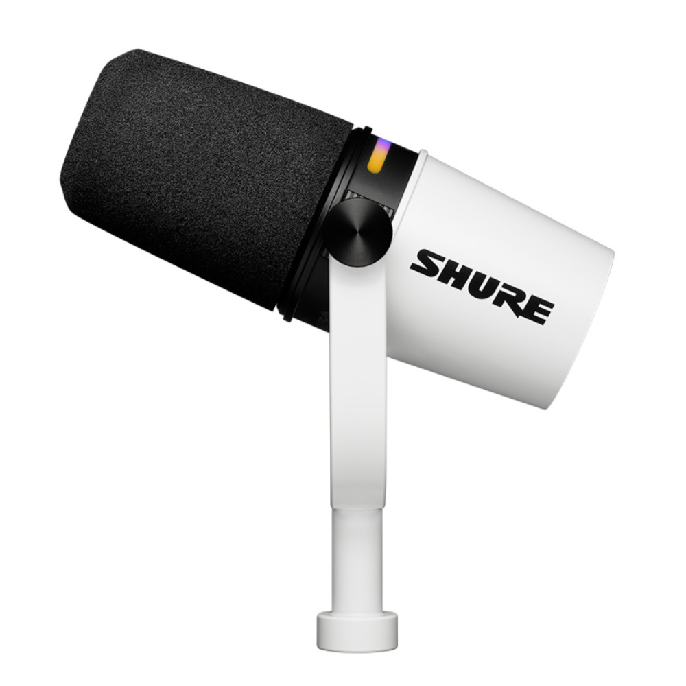 SHURE シュアー MV7+-W-J ポッドキャストマイクロホン ダイナミックマイク リバーブ内蔵 XLR出力 USB-C出力 両対応 シュア マイク サイド画像