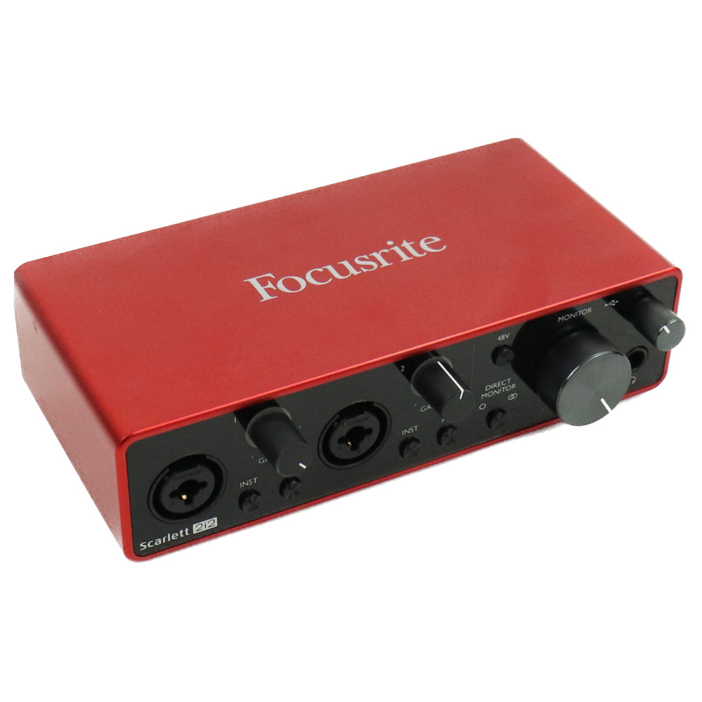 【中古】 Focusrite Scarlett 2i2 3rd Gen オーディオインターフェイス フォーカスライト 第3世代 本体画像 斜め 