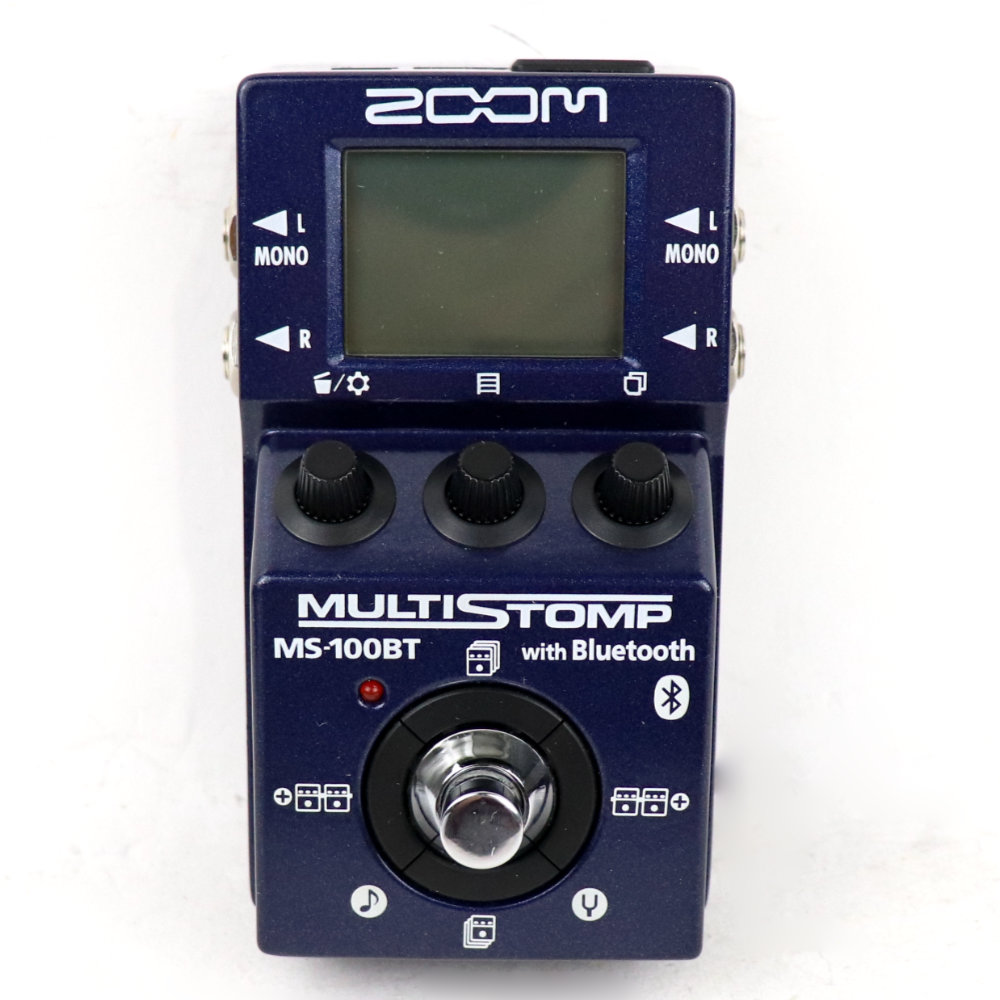 【中古】 マルチエフェクター ZOOM MultiStomp MS-100BT ズーム ギターエフェクター 正面