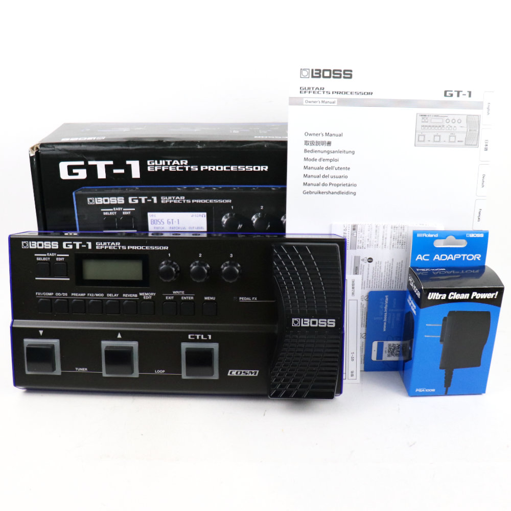 【中古】ボス マルチエフェクター BOSS GT-1 Guitar Effect Processor PSA-100S アダプター付き