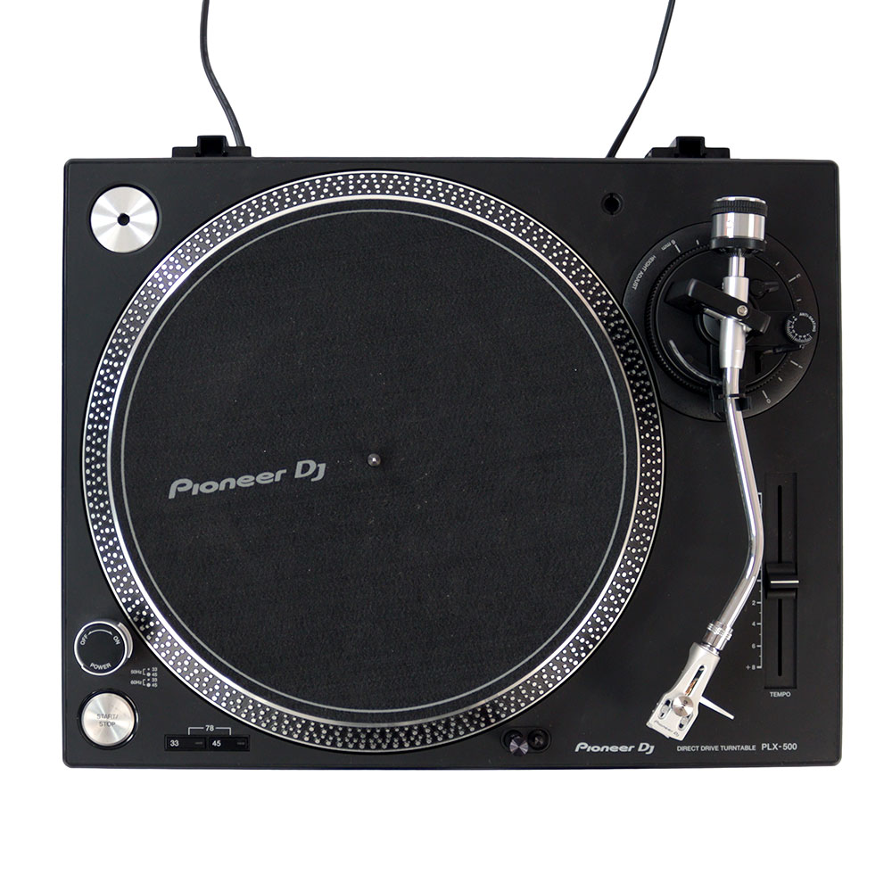 【中古】 Pioneer DJ PLX-500-K Black ターンテーブル レコードプレーヤー 正面